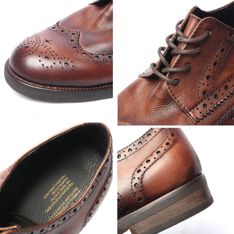 Genuine leather Men Formal Shoes Handcrafted Men Brogue Dress Shoes Classic Business Mens Oxford Shoes Luxury leather footwear