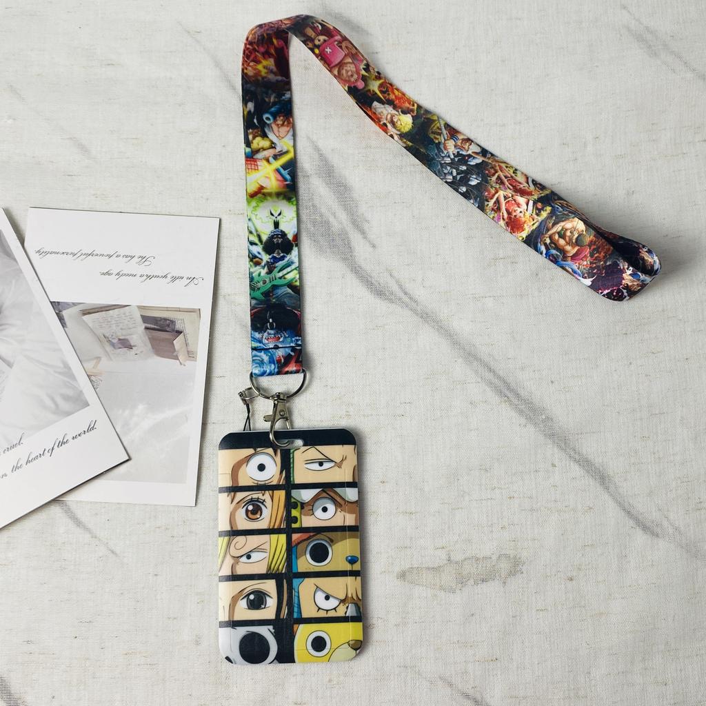 Porta badge portachiavi cartoni animati anime Laccetto da collo per tesserino Portacarte di credito anime Portachiavi Cinghie