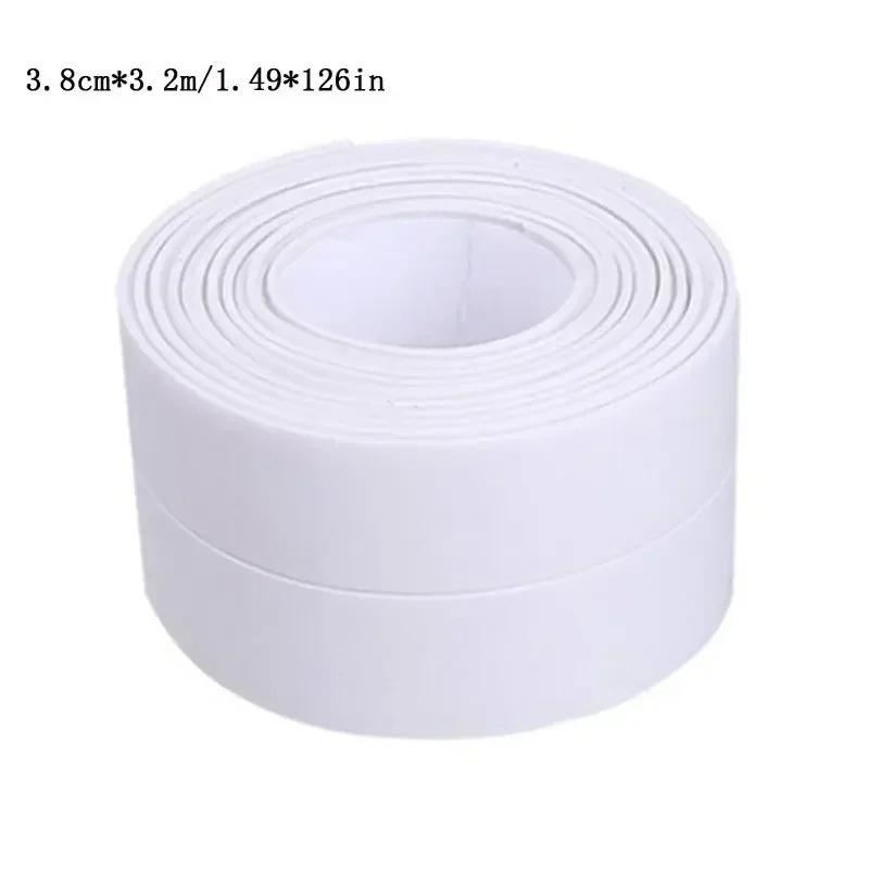 3.2m PVC Waterproof Sealing Tape For Bathroom Sink, Shower Bathtub And Toilet - Self Adhesive Wall Sticker
