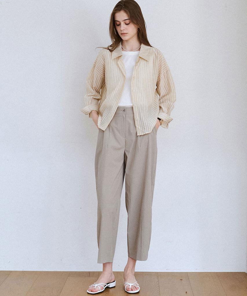 LUSIDA Sein One-Pleat Straight Slacks_3 Colors