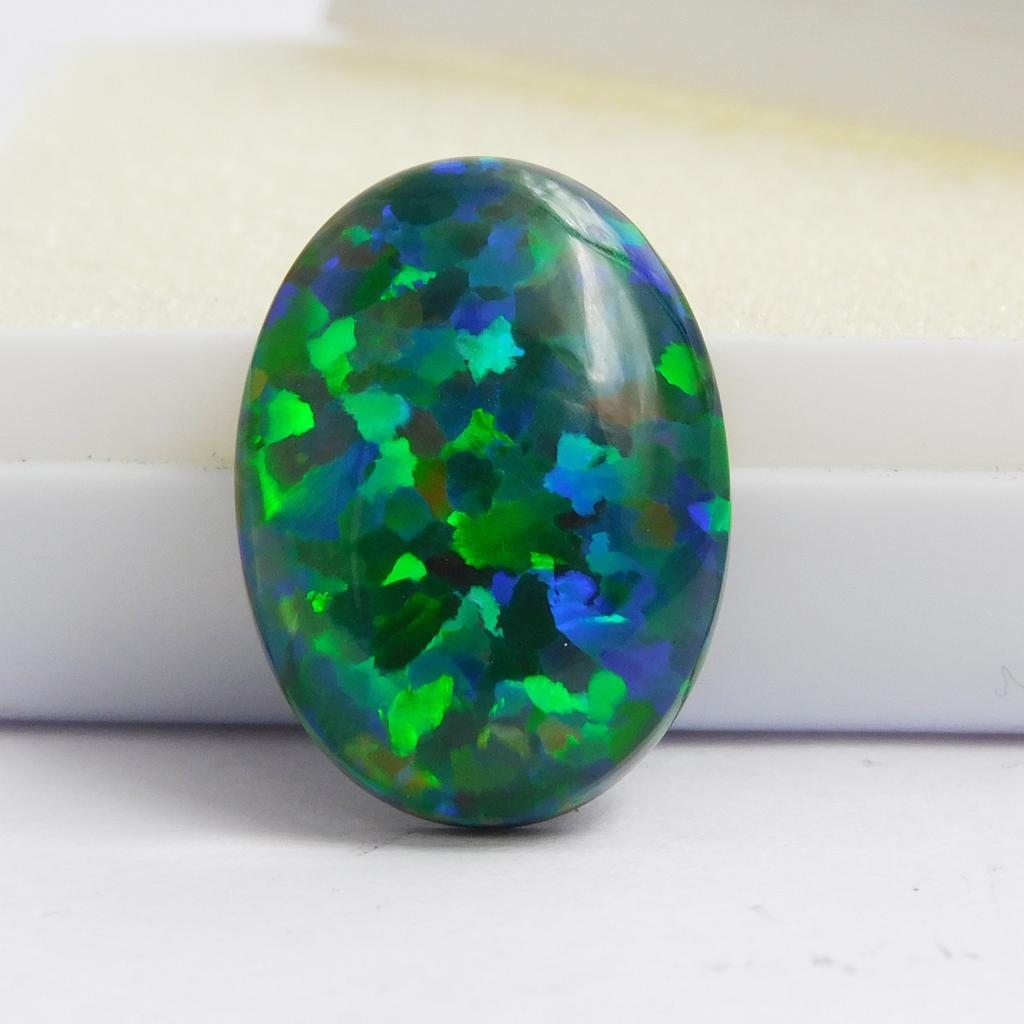 Lab Created Boulder Opal 10.50 Ct Oval Certified Beautiful Loose Gemstone