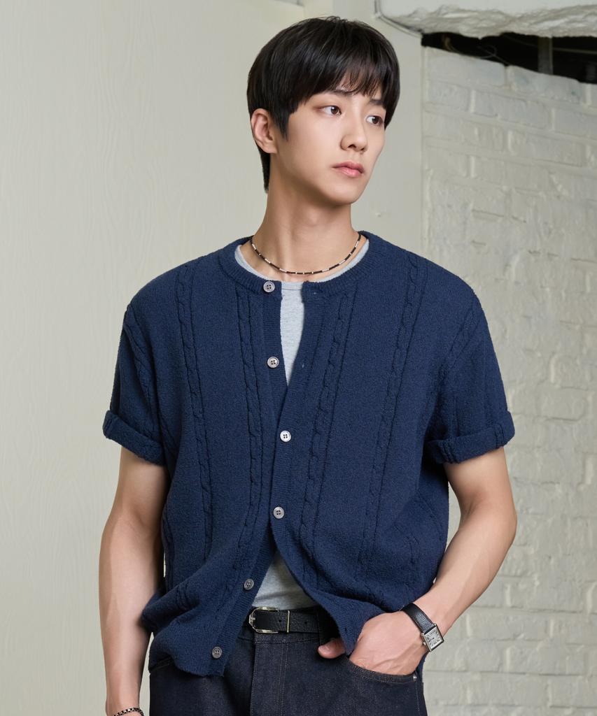 Hyoji 26 Ss Washable Cable Round Crop Knit Cardigan (6 Colors)