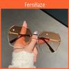 Summer Geometric Metal Frame Mirrored Sunglasses With Uv400 Protection For Ladies And Men