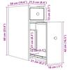 Narrow Bathroom Cabinet with Casters Rustic Wood Look Particleboard