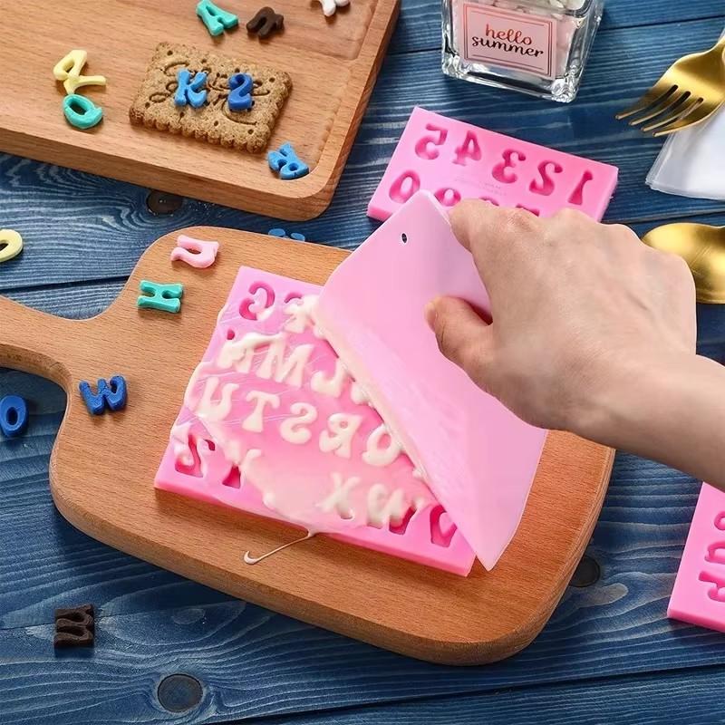 DIY Arabic Numerals English Alphabet Silicone Mold Handmade Chocolate Pastry Cake Decoration Baking Tool Fondant Cookie Kit