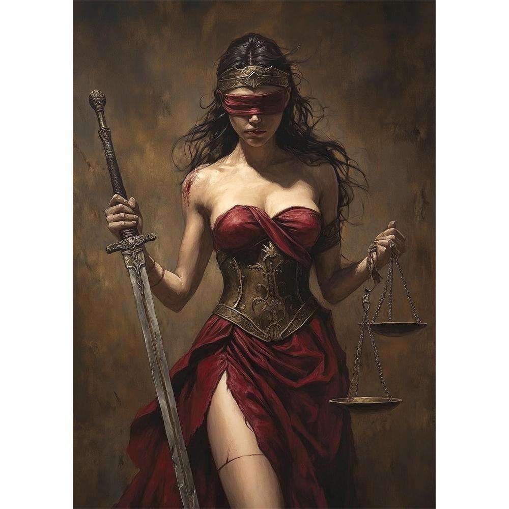 Terror Curse Gothic Style Tattoos Female Warrior Diamond Painting 5D DIY Art Pattern Printing Kit Jigsaw Canvas Mosaic Stitching Home Decoration