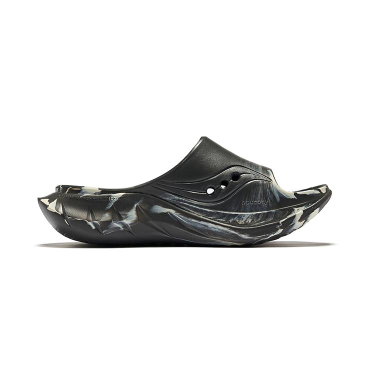 Saucony Slip Resistant Abrasion Resistant Slide Slippers Unisex Dark Gray Beige S28903-7