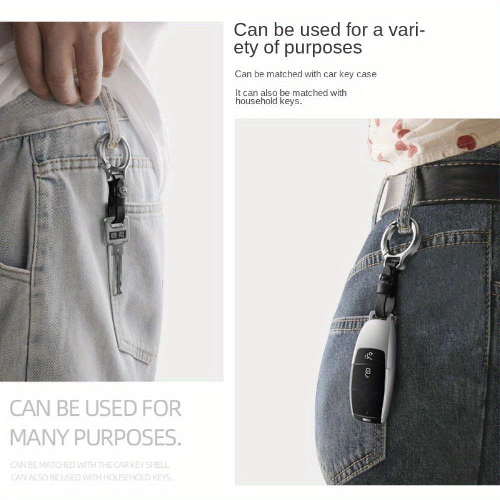 Leather Keychain Waist Belt Buckle Carabiner Car Key Holder Small Key Rings for Gift Outdoor Tool