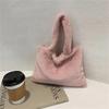 Plush Shoulder Bag Cute Hand Bag Solid Color Tote Bag  Autumn Winter