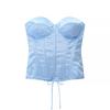 Za New Fall Women's Clothing 2025 Fashion Style Court Base Mesh Corset Fishbone Sexy Tube Top Tops