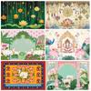 Indian Temple Background Supplies Lotus Goat Ganesh Marigold Photography Backdrop Banner Celebration Party Decor Photo Studio