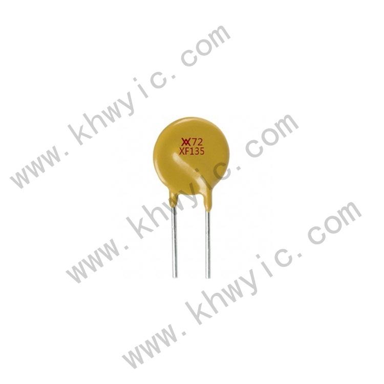 RXEF135 Direct Plug-in Resettable Fuse, Screen Printed X72XF135, 72V, 1.35A, 1350mA