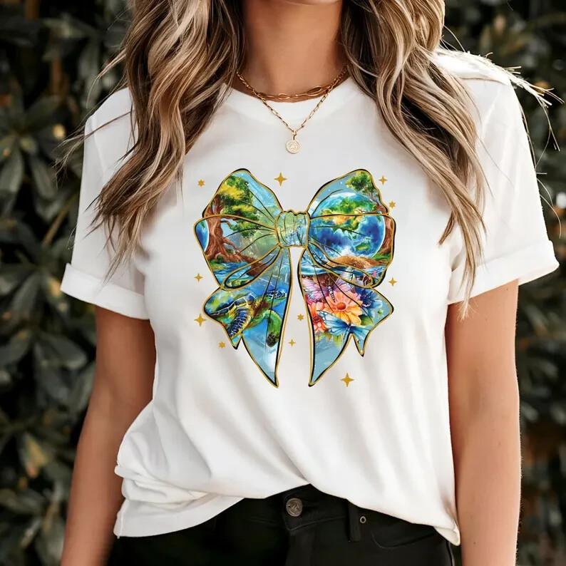 

Earth Day Coquette Bow Shirt,Earth Day 2025 Shirt,Planet Shirt Unisex T-Shirt XXL