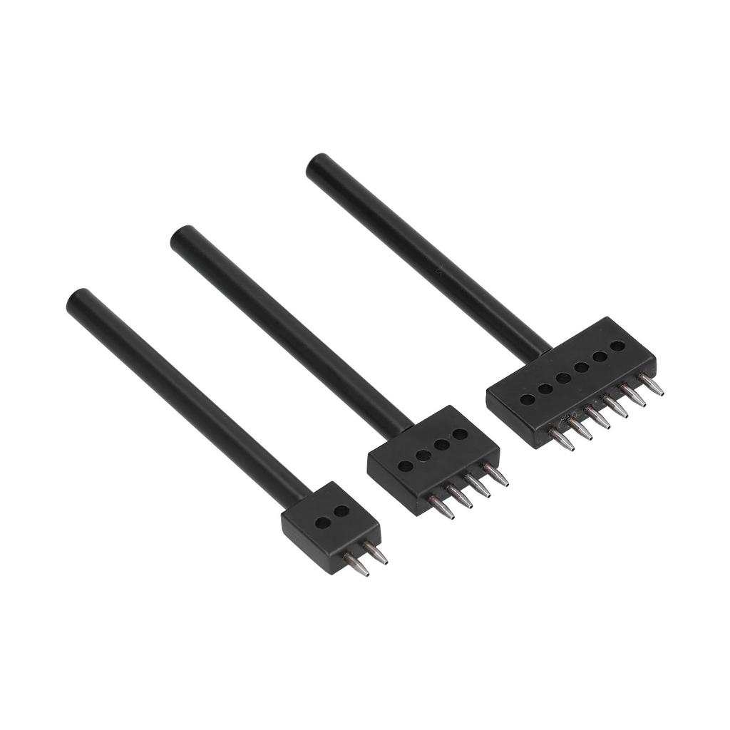 3 st Läder Perforeringsverktyg Svart Tand Hållbart Snabbt Enkelt DIY Läderhantverksverktygssatser 6mm
