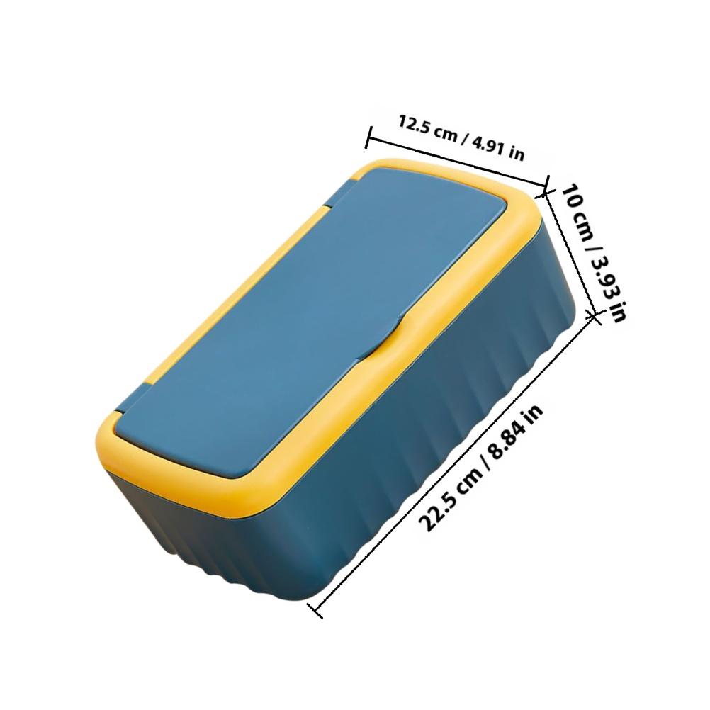 

Extra Large Wet Tissue Box Holder Sealed Dispenser for Bathroom Kitchen Nursery Easy Pull-Out Wipe Access Modern Style Plastic синій