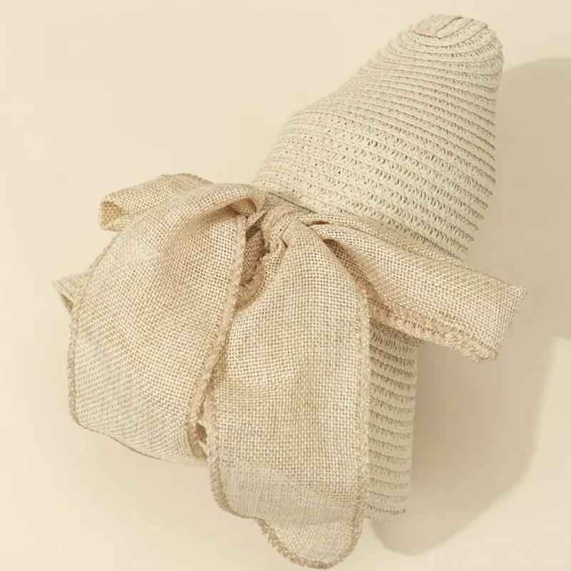 Butterfly streamer woven straw hat children travel sunscreen visor fashion big brim anti-purple hat