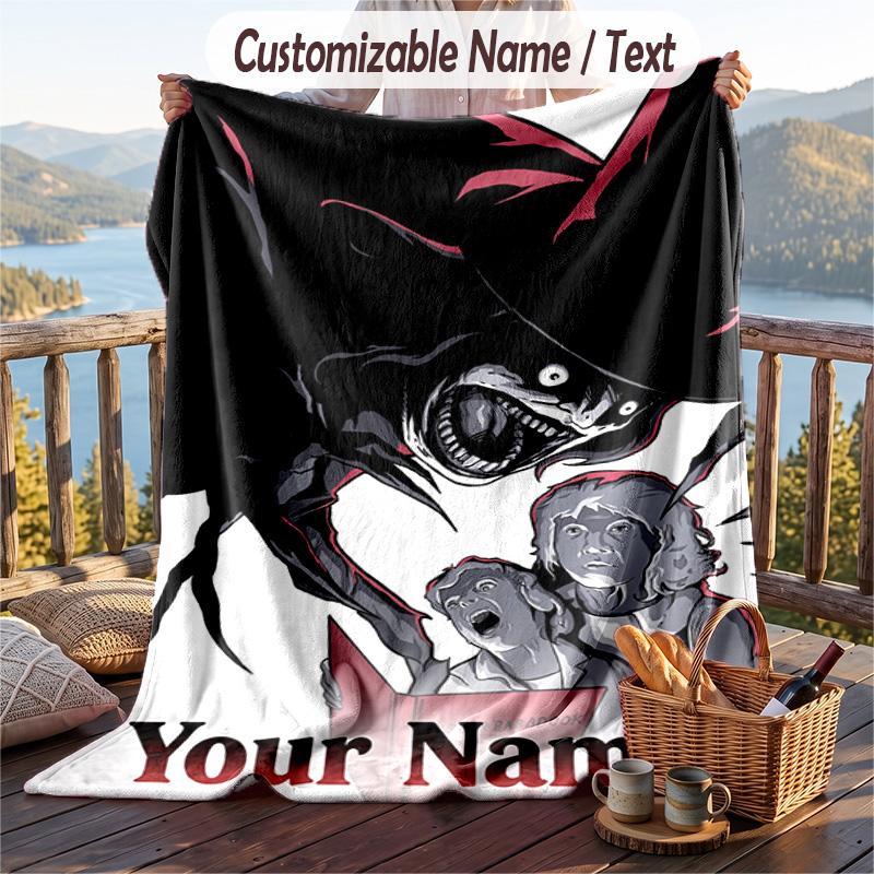 Custom Text Flannel Throw Blanket, Lightweight Cozy Bed Sofa BlanketThe Babadook