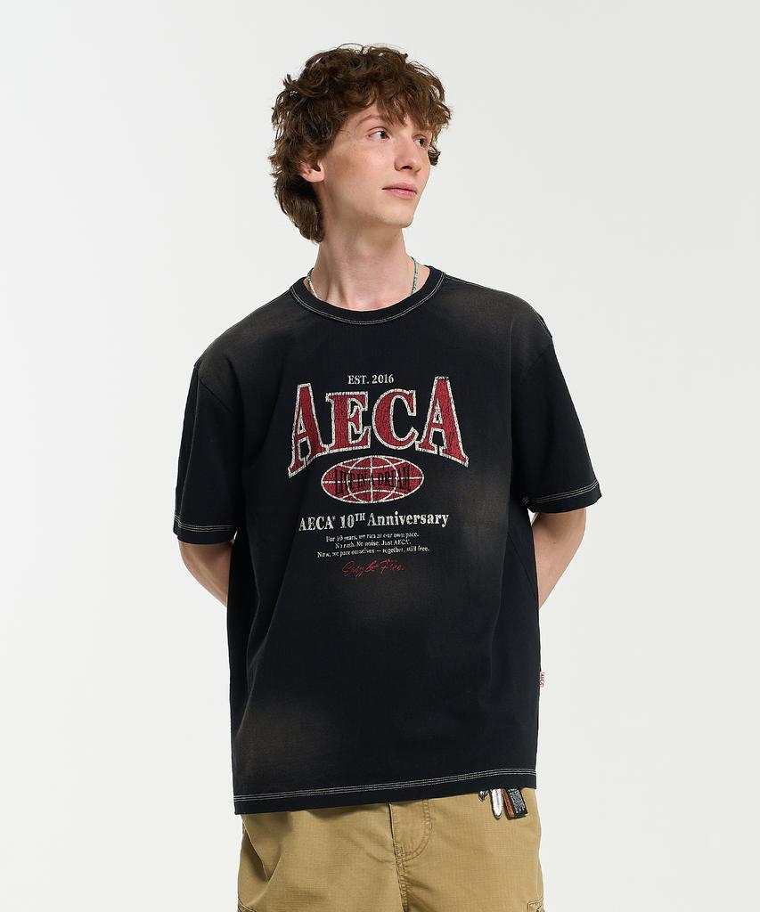 AECA (Unisex) Aeca Heritage Globe Logo Half Sleeve Tee (2Color)