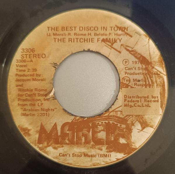 

7-дюймовая пластинка RITCHIE FAMILY The Best Disco In Town 3306 Marlin 1976 Ямайка SoulFunk Б/у