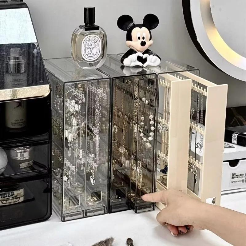 Transparentes Schubladen-Schmuckaufbewahrungsregal mit großer Kapazität Juwelier Frauen Armband Halskette Ring Ohrringe Organizer Aufbewahrungsboxen