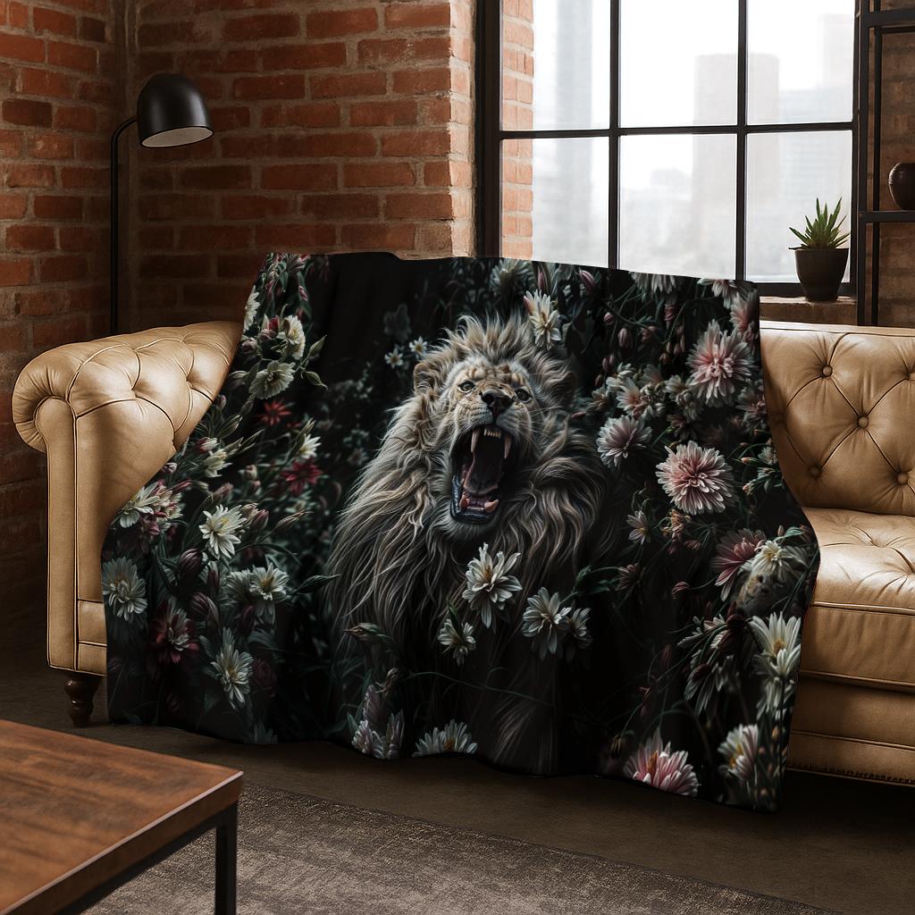 3D Dream Lion Animal Cartoon Flannel Blanket Soft Warm Blanket for Bedroom Room Living Room Bed Office Travel Camping Picnic