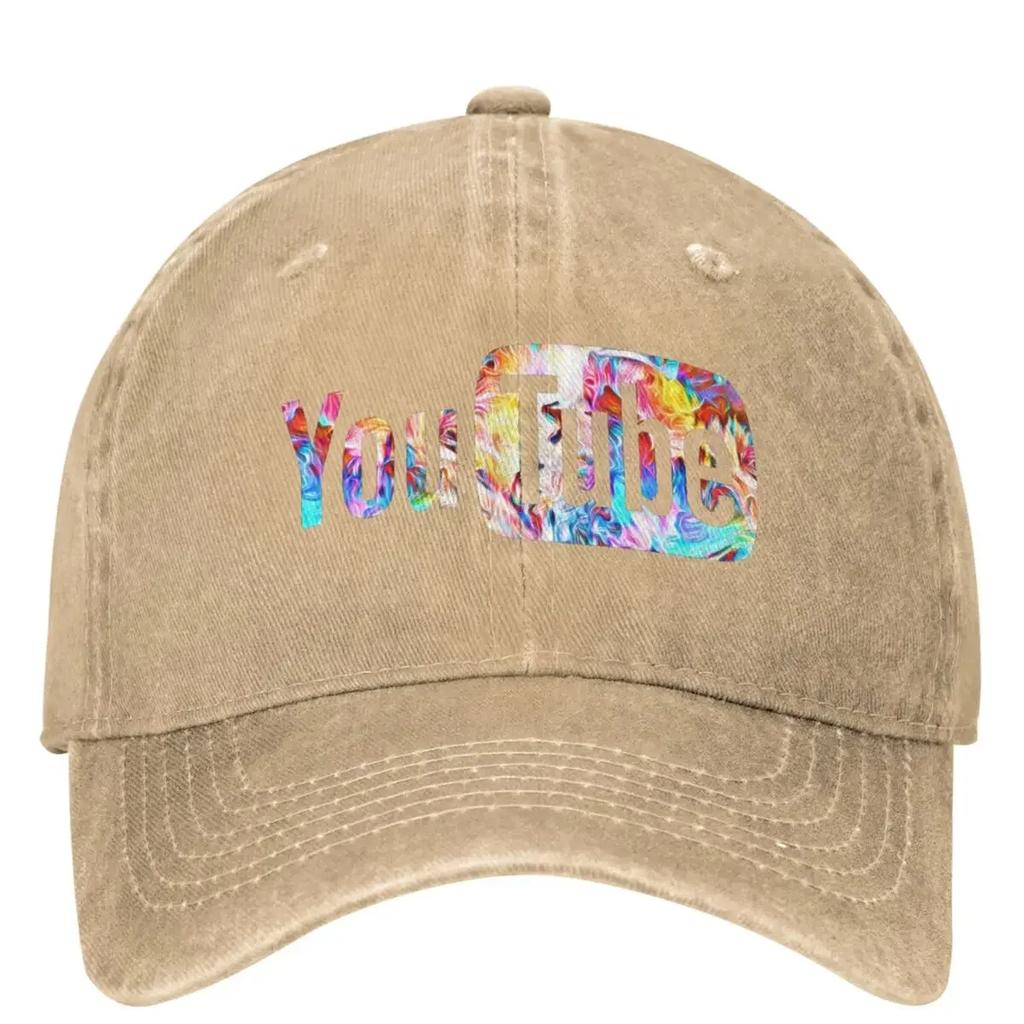 Colorful YouTubed Logo Denim Baseball Cap American Video Hiking Fishing Hip Hop Hats Summer Female Male SunProof Baseball Caps