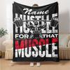 Custom Name Weightlifting Theme Printed Blanket - Perfect for Couch, Bed, Travel & Outdoor Use | Machine Washable, Cozy & Durable.