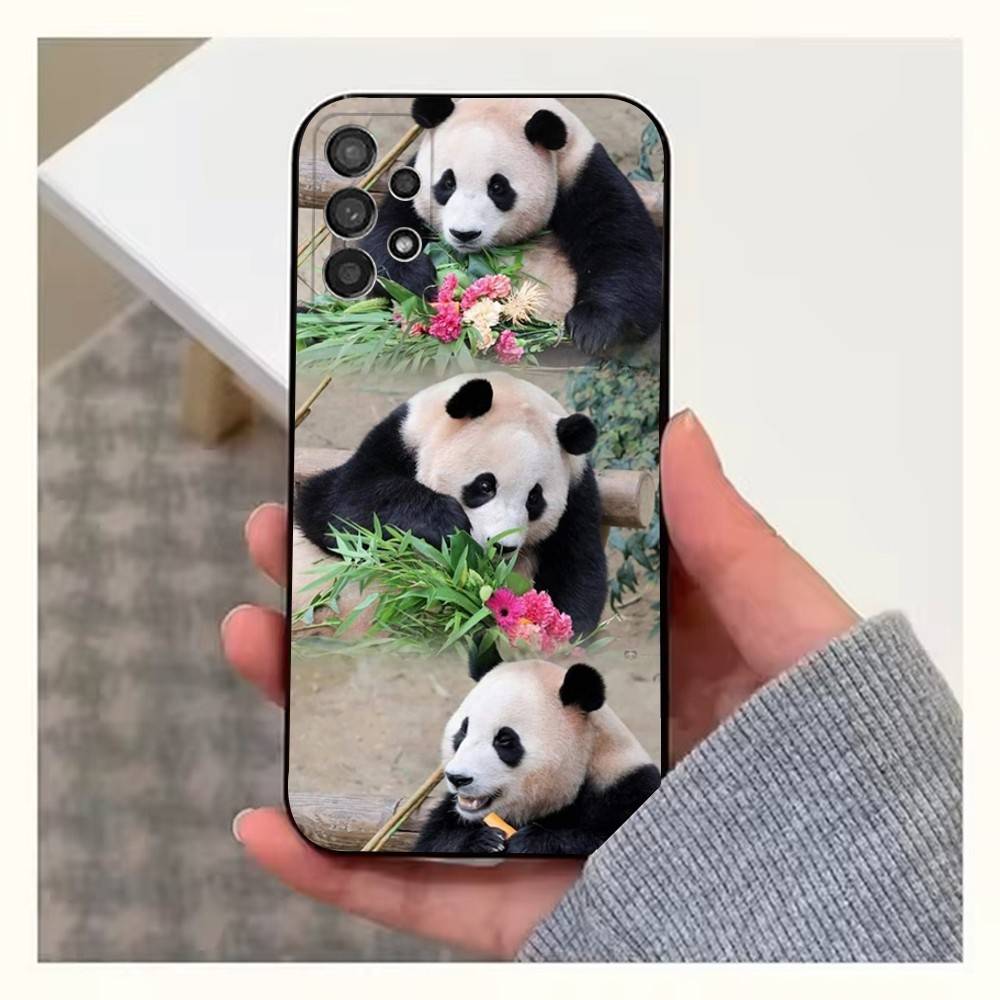 

Cute F-Fubao Animal Panda For Samsung S9,S10,S20,S10,S21,S25,S24,S23,Ultra,FE,Plus,Lite,Soft Silicone Black Case SamsungS225G