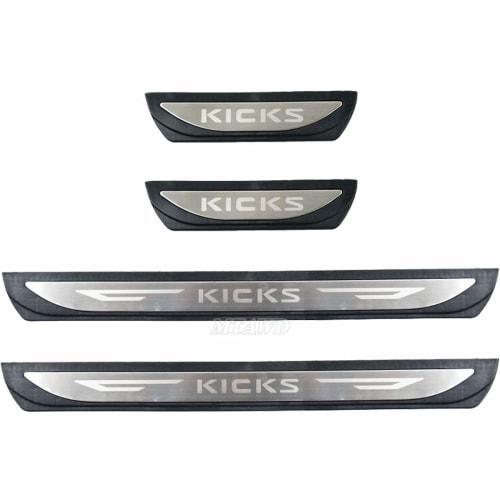 MTAWD Stainless Car Door Sill Scuff Plate Protector for Nissan Kicks 2017-2021 (Silver)