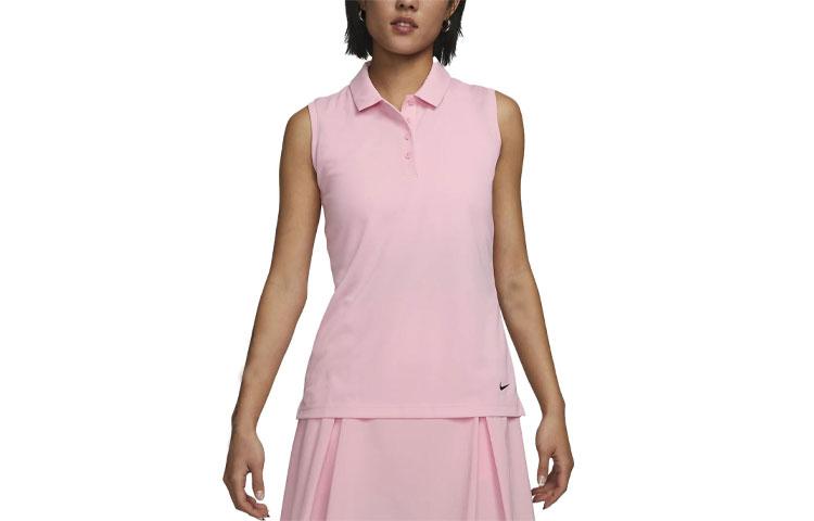 Nike Polo Shirts Women s Pink Polo Collar Moderate Straight Fit DH2313-690 M