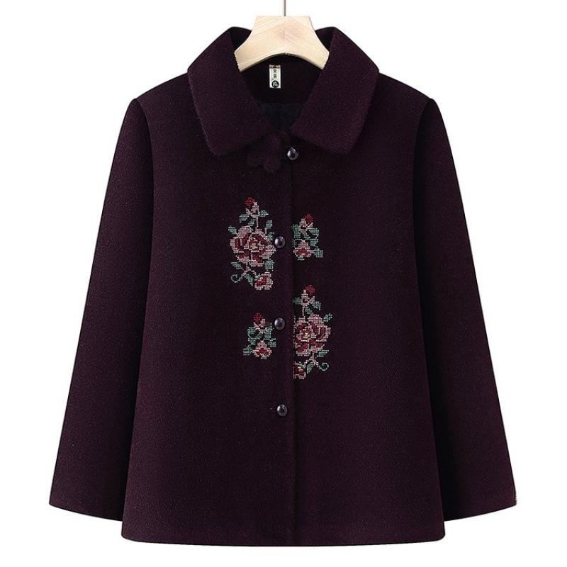 Autumn and Winter Jackets, Fleece Winter Tops, Old Lady Woolen Thickened To Keep Warm