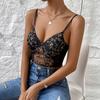 VEZFAA Dámská móda Ležérní potisk květinovým vzorem Léto Jaro Podvazky bez rukávů Body