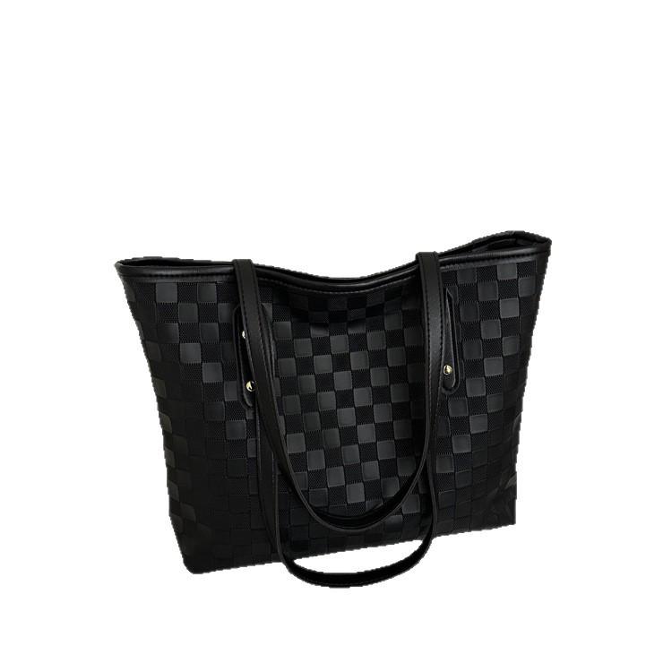 2025 Autumn Trendy Checkered Tote Bag - Large Capacity Shoulder & Handheld Design