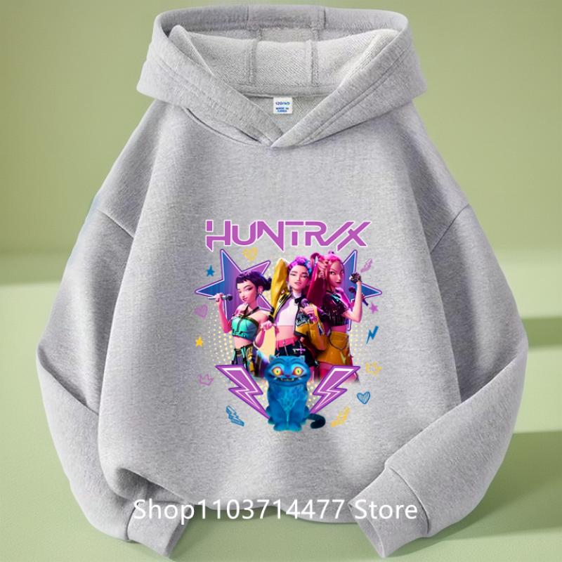 KPop Demon Hunters Huntrix Boys Hoodies Girl Fashion Hoodie Children Casual Pullovers Sweaters Long Sleeves Kids Autumn Clothes