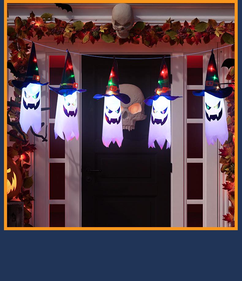 Halloween LED Wizard Hat Ghost Icicle Lights: Indoor Decorations for a Horrifying Atmosphere