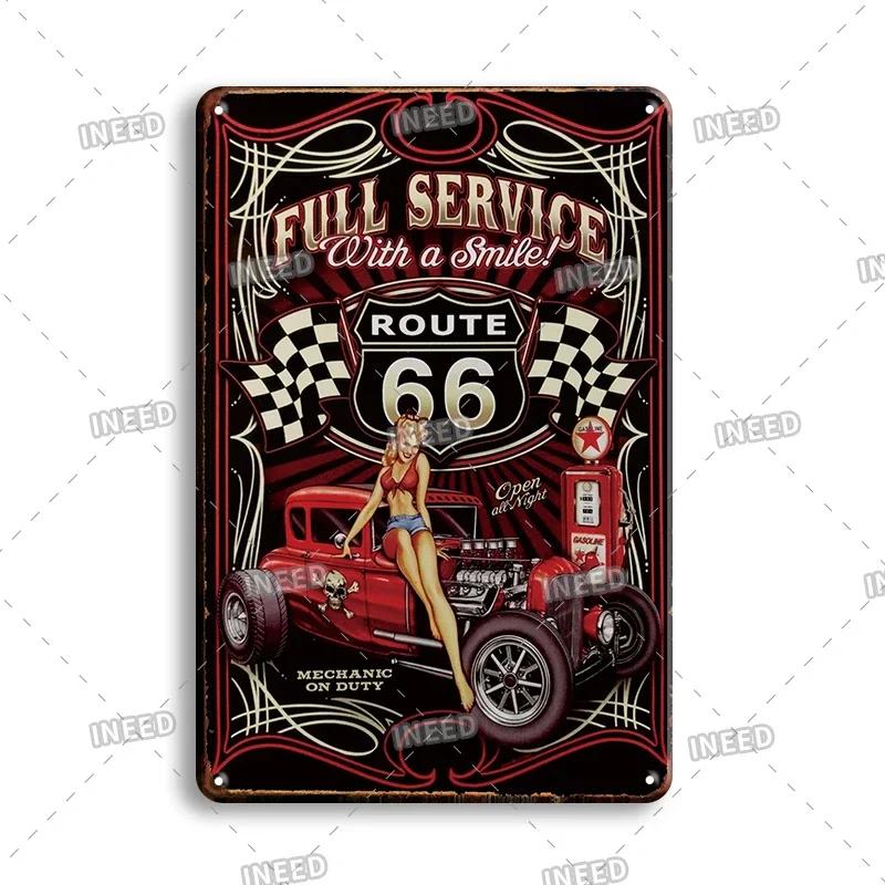 Retro Sexy Beauty Aluminum Poster - Men's Metal Plaque, Garage Cave Workshop Wall Decor