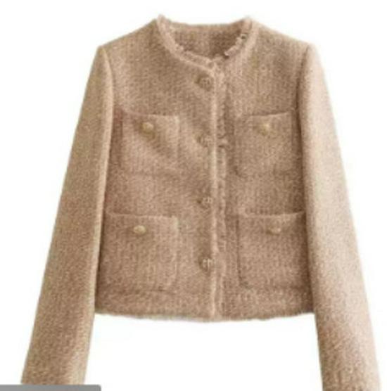 Elegante Chaqueta de Mujer para Otoño/Invierno con Lentejuelas y Cuentas: Diseño de Nicho de Moda Transfronteriza