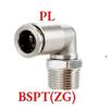 PC PL PCF PLF M5 6 1/8" 1/4" 3/8" 1/2" 3/8" BSP Außengewinde 4-16mm Vernickeltes Messing Winkelstück Gerade Steckverbindung Pneumatikfitting