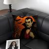 DDracula Horror Movie Cushion Cover Natural Linen Organic Fabric DoubleSided Printing Sofa Home Decor Gift Pillow Case