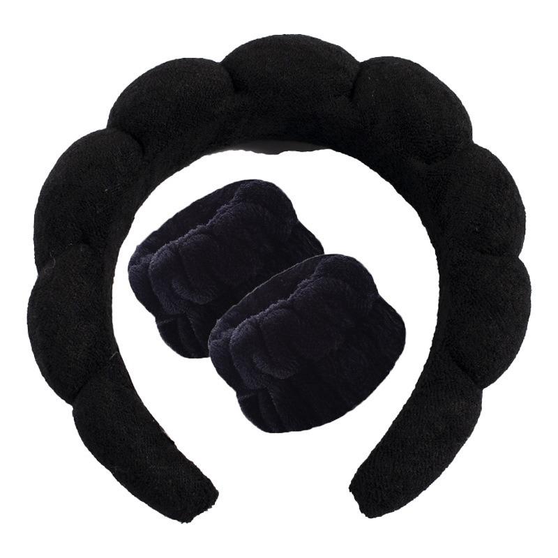 Cross-Border Waterproof Flannel Sponge Headband - Twist Braid Cloud Design for Washing Face