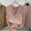 Spring and Autumn Women's V-neck Knitted Cardigan Vest Women's Outerwear Small Tank Top