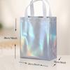 Rainbow Holographic Gift Bags Reusable High Quality PP Tote Bags with White Handles for Party Favors Christmas Home & Kitchen Party Supplies Event Bag