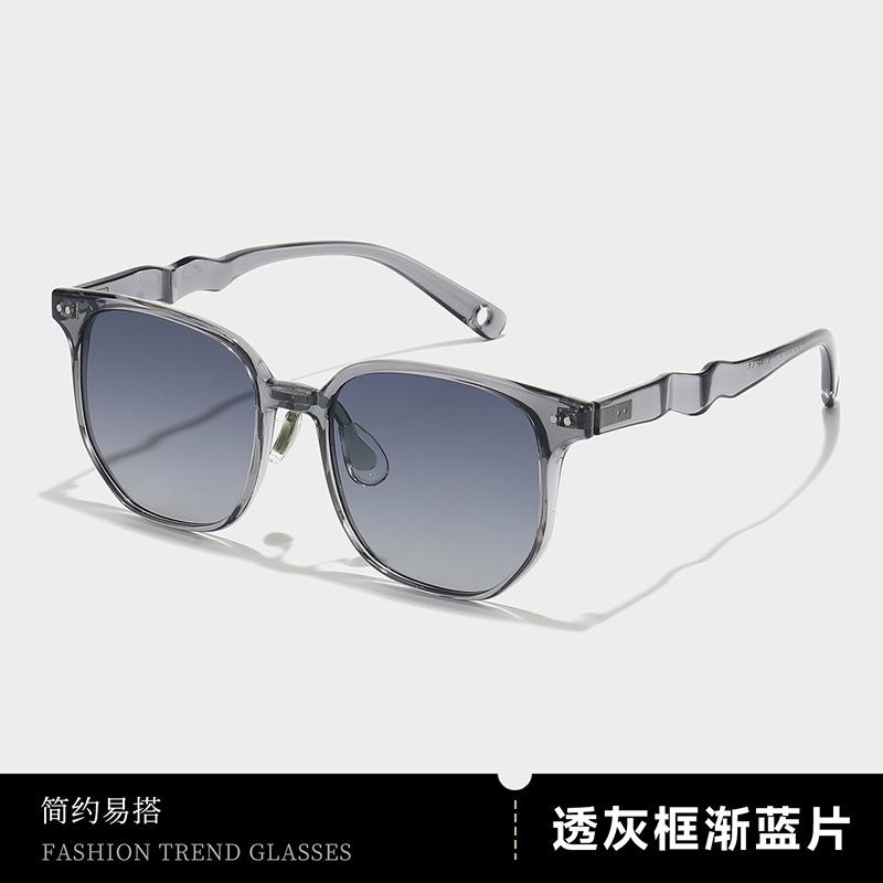 Retro large frame sunglasses women s high-end wave glasses legs polarized sunglasses fashion versatile sunglasses men