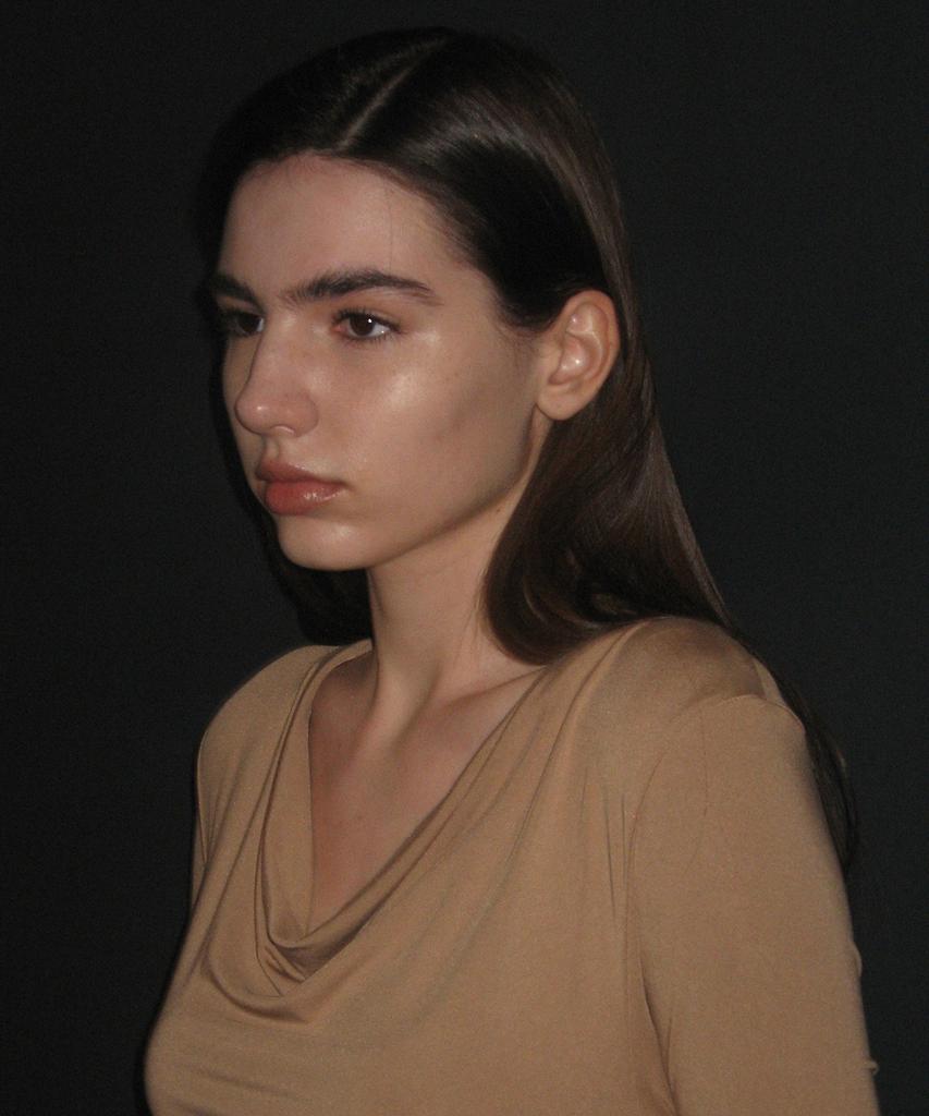 Partimento Woman Cowl Neck Asymmetrical Jersey Dress_Beige