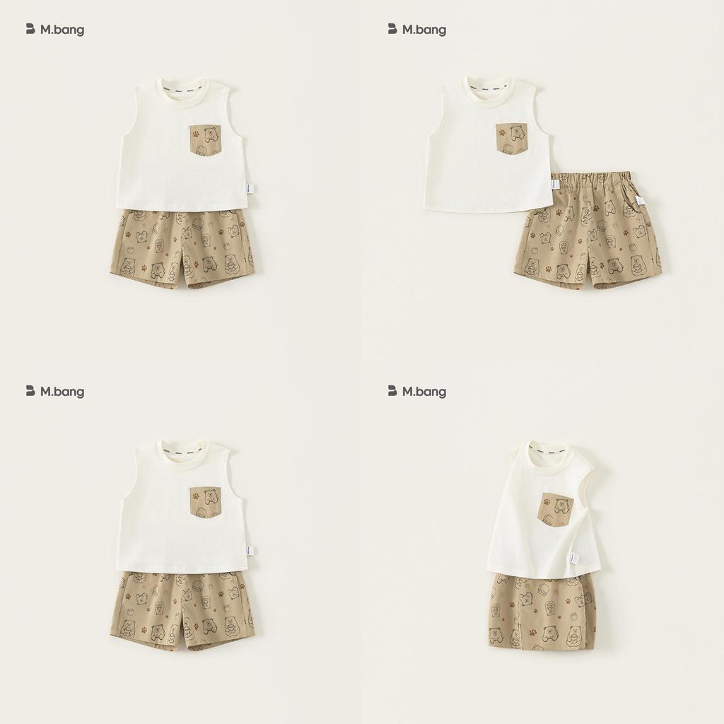 Cartoon Kids Summer Vest And Shorts Set With Cotton Fabric For Ages 3 To 8