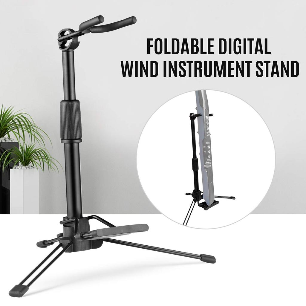 ERYUE Foldable Digital Wind Instrument Stand with Adjustable Metal Aerophone Holder Instrument Stand