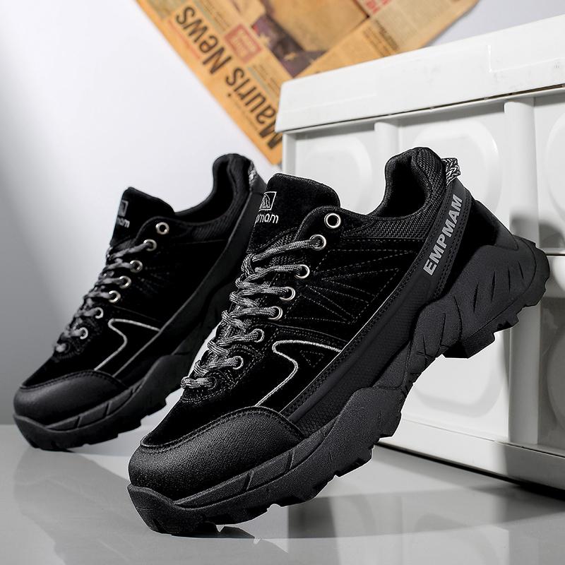 Men's Lightweight Casual Sneakers Non-slip Lace-up Low Hiking Boots Suitable for Hiking  Camping Travel Commuting All Seasons