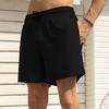 Herren Sommer Strick Shorts Herren Elastische Taille Sport Lockere Lässige Dreiviertel Shorts