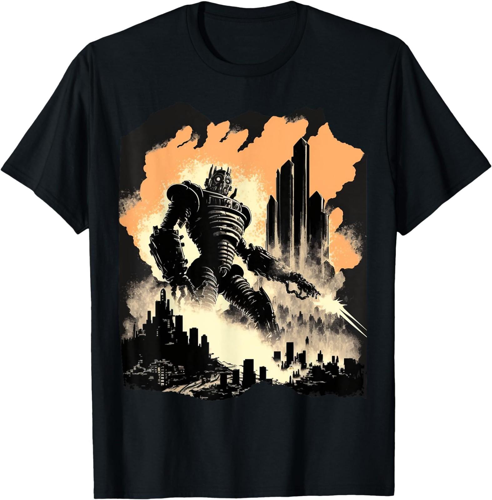 Japanese Mecha Anime Robot Vintage Comic Graphic T-Shirt XXXXL