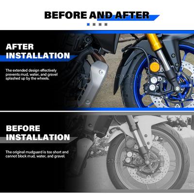Para Yamaha Tracer 7 / GT 2025 2026, Para MT-07 MT 07 MT07 2025+ Extensão do Para-lama Dianteiro 155mm Guarda-lamas de Plástico ABS para Motocicleta